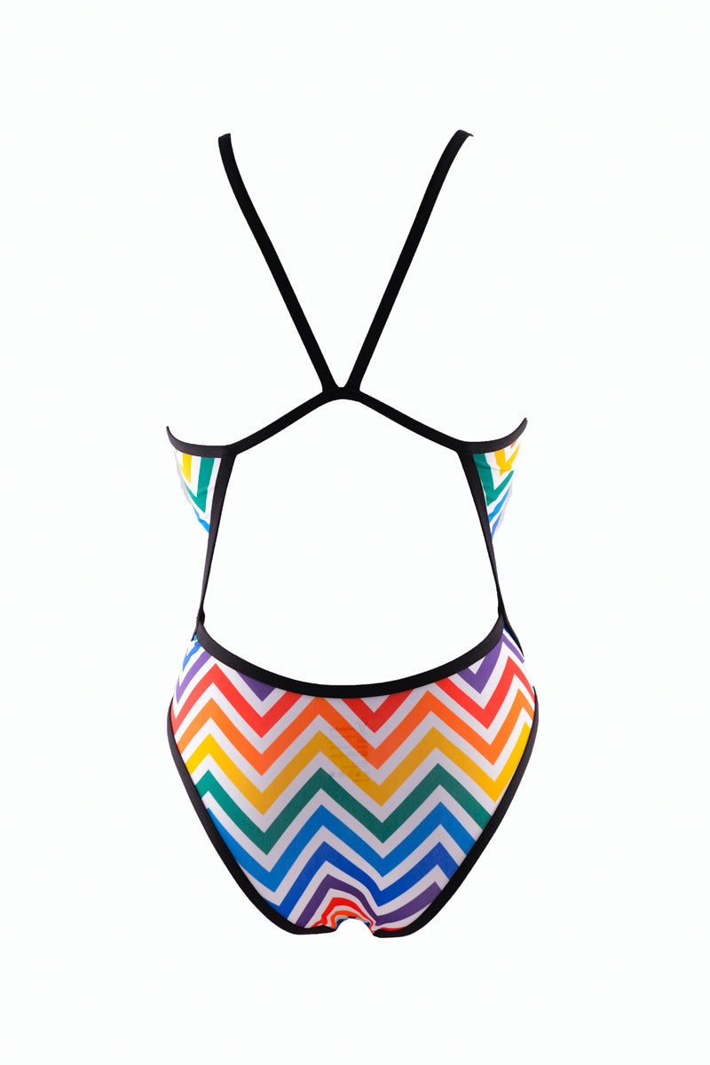 Maillot de bain femme 1 pièce - PMR Classic - imprimé Zigzag