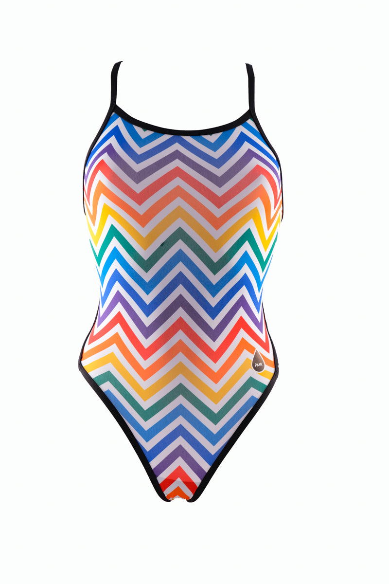 Maillot de bain femme 1 pièce - PMR Classic - imprimé Zigzag