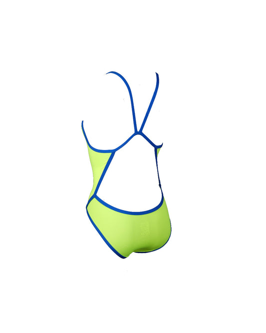 Maillot de bain femme 1 pièce natation - PMR Classic Jaune Fluo / Marine - Nouveau Coloris
