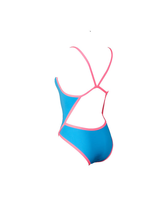 Maillot de bain femme 1 pièce natation - PMR Classic Bleu Azur / Rose Fluo - Nouveau Coloris