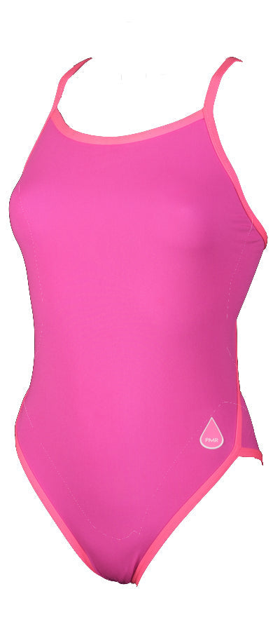 Maillot de bain femme 1 pièce natation - PMR Classic Fuchsia / Rose Fluo - Nouveau Coloris