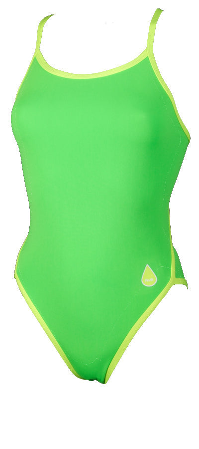 Maillot de bain femme 1 pièce natation - PMR Classic Vert Fluo / Jaune Fluo - Nouveau Coloris
