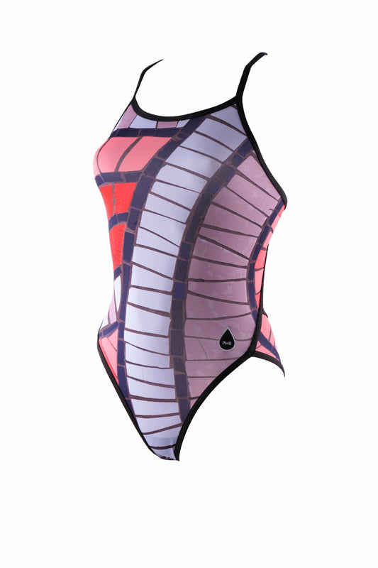 Maillot de bain femme 1 pièce - PMR Classic - imprimé Mozaik